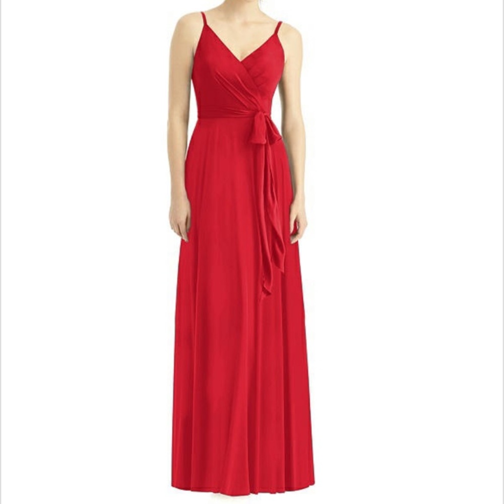 Draped wrapped chiffon maxi dress
